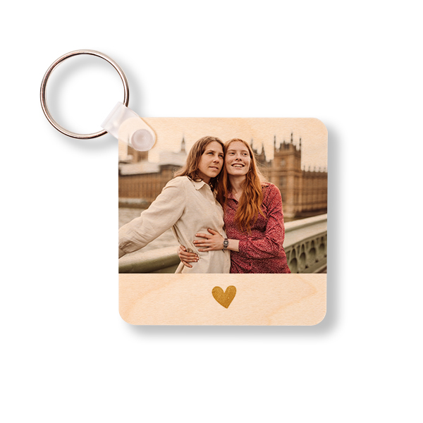 Houten sleutelhanger Vierkant Houten sleutelhanger Vierkant