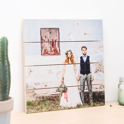 Foto auf Holzlatten