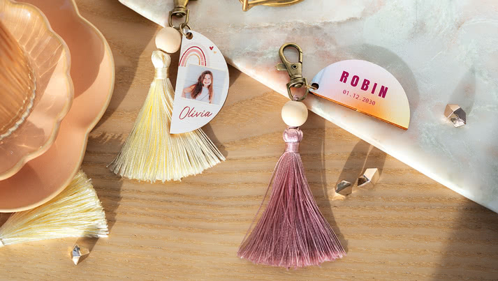 A stylish keychain with a playful twist